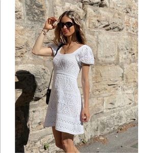 White Zara Crotchet Dress